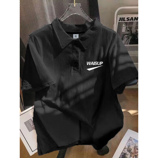 Schweres Polo-Shirt kurzärmeliges Männermarke modische Marke Sommer Lose Baumwolle vielseitig halbärmelte T-Shirt Revers Top [3878*yx love] -White M _80-110Jin [Jin ist 0,5 kg]