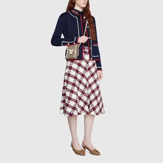 
Gucci (GUCCI) Horsebit 1955 presbyop mobile phone bag cigarette bag crossbody shoulder bag for men and women, holiday gifts 625615-92TCG-9761 ebony/white