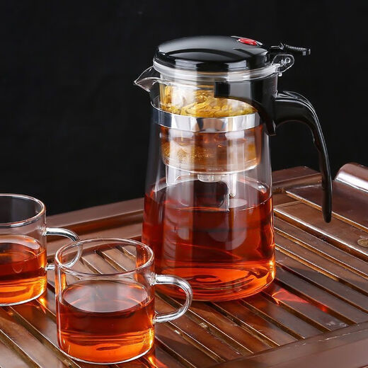 Enshousu slag separation teapot household tea and water separation teapot elegant cup integrated lazy tea maker multifunctional teapot set pot + 4 tea cups 1000ml