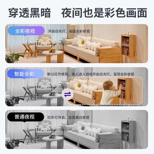 叠米家用监控摄像头360度无死角全景云台版高清夜视手机远程无线wifi网络语音对讲人形侦测室内监控器 【800万超清】一键呼叫+15天循环