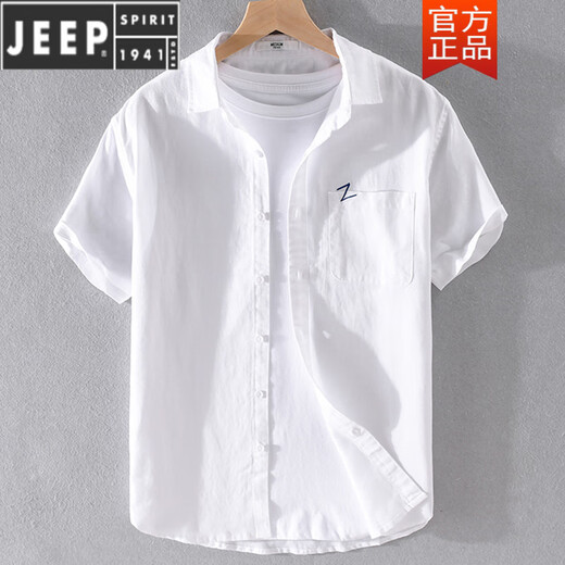 Jeep Spirit Herren-Leinen Lappel mit kurzärärmigem T-Shirt lose Hemdkragen mit Kragen T-Cotton Leinen T-Shirt Leinen Kleidung Yunyi-9711 Yellow M