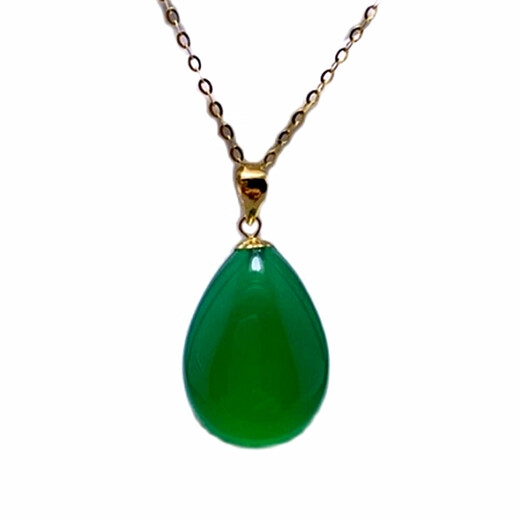OEMG 18K gold inlaid marrow pendant large simple water drop necklace Yanglu Bao single pendant high-end 18K gold inlaid