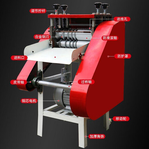 
XMSJ new electric wire stripper scrap cable peeler automatic wire copper wire peeler household wire stripper factory exclusive double seven-cut double shaft without motor 13566