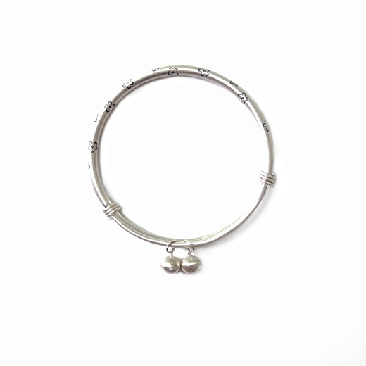 IosnIOSNYangui plum blossom bell S999 solid silver non-fading solid push-pull bracelet sterling silver new Chinese style bracelet for women plum blossom bell solid bracelet