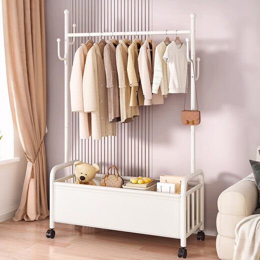 Yupin clothes hanger floor-standing coat rack hanging clothes rack bedroom living room removable clothes storage rack YJ139 white 80