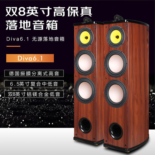 HiVi Diva 6.1HT home theater 5.1 channel home theater home dual 8-inch speaker audio KTV package package four (5.0 channel) + AT2300PRO amplifier