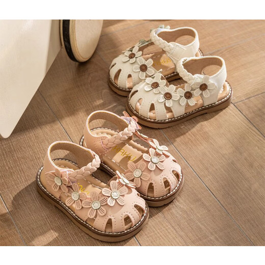 Xinnan baby girl sandals summer 0 to 1-3 years old baby shoes anti-slip toe toe soft sole toddler shoes from 80 to 90 months Mika Xiaohua size 19 inner length 13.5cm size 16-19