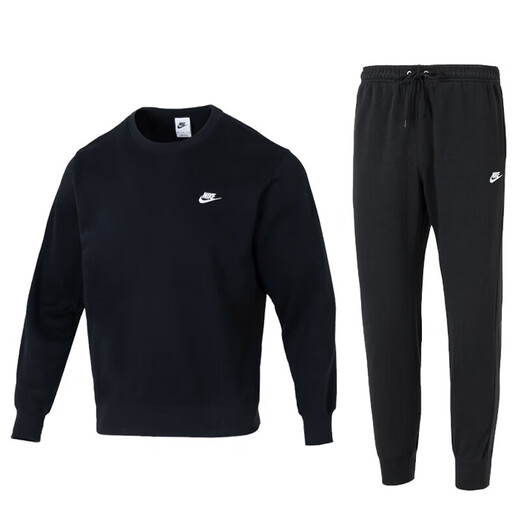 耐克（NIKE）男装运动套装 25秋季新款健身休闲圆领套头衫卫衣收口长裤两件套. FN3889/010+FN3802/010 S/165【建议体重90/110斤】