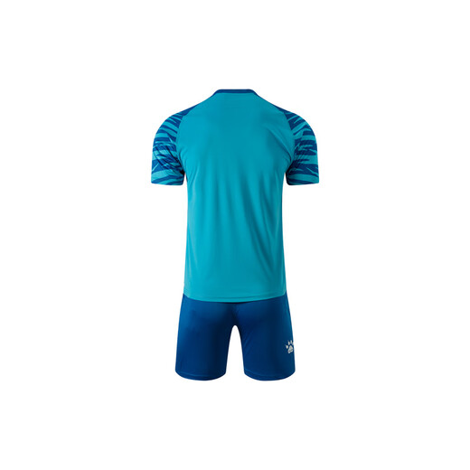 卡尔美（KELME） 条纹Logo印花V领短袖T恤舒适短裤运动训练透气足球套装 男女同款 白色 S