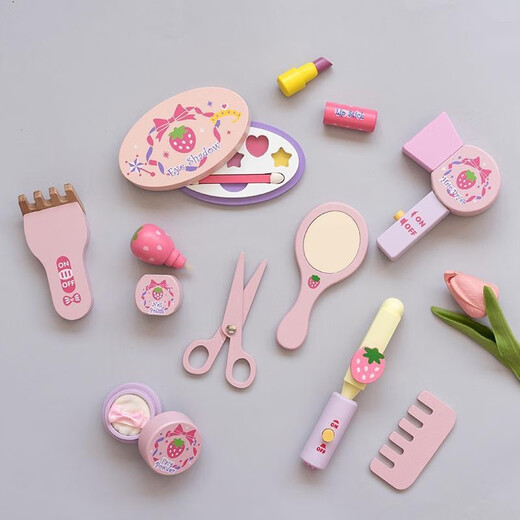 幼儿童过家家玩具女孩化妆品包套装仿真梳妆台小公主新年生日礼物 粉色化妆包B款