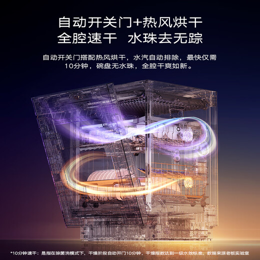 Boss (Robam) aircraft carrier cabin large flat floor E1 black 21 sets + 6 + 6 embedded dishwasher automatic opening and closing door stainless steel star track following washing independent UV disinfection and drying W80A-E1