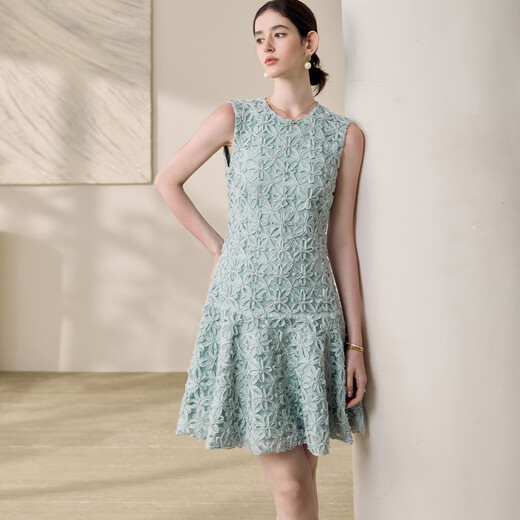 ROEYSHOUSE FRANCES DE LA INDUSTRIA PUNDA DE LA INDUSTRIA PESADA Vestido sin mangas 2025 Summer NUEVO estilo Falda de pez verde claro 12027 Verde claro S