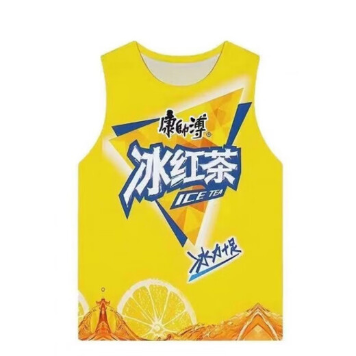 冰红茶衣服大同冰红茶绿茶短袖背心T恤科比球员版劳大耐篮球恶搞 TY4877 均码 130