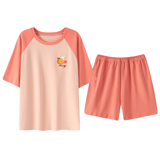SONDR2024新款带胸垫睡衣女夏季短袖短裤韩范休闲可外穿家居服两件套装 带胸垫女短袖短裤：YW-1509 L 建议【90-110斤c