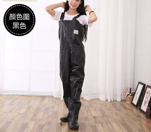 Yueyue Tianzheng Honglian brand rubber canvas waders thickened wear-resistant fishing waterproof breeding half-length black-Tianzheng 42