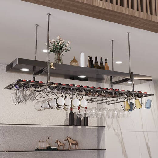 Yonghuan Bar Hangre de suspension Bar suspendu en verre à vin rouge Stand Down Armoire suspendue Luxury Luxury en acier en acier inoxydable Rack de gobelet Hangle de gobelet Rack Titanium Gold Style 12035