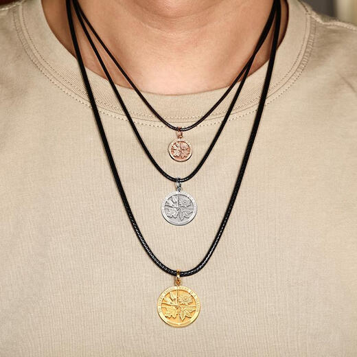 Sidayi Everything has a regular 999 pure gold pendant 18K gold platinum original design creative men's and women's gold medal necklace pure gold 999 small version