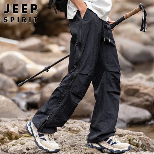 JEEP SPIRIT Jeep casual pants men's spring and summer work pants men's ice silk straight charge sports loose trend men's pants