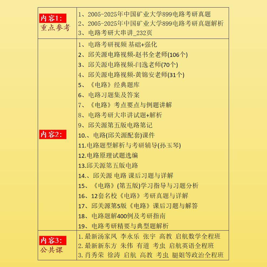 2026 China University of Mining and Technology 899 Circuit Postgraduate Entrance Examination Questions and Analysis of Mining and Technology 899 Circuit Electric Postgraduate Entrance Examination Paper Edition Package