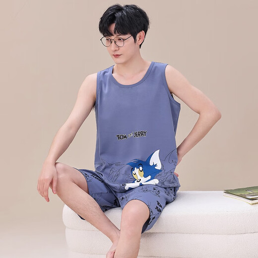 Chaleco Ran Yilan, pijama sin mangas para niños y niñas, chaleco fino de algodón modal de verano para hombres, traje para el hogar q1349 Bob Esponja de cúrcuma para hombres Talla única Versión junior l60-70 Jin Jin pesa 0,5 kg La altura es inferior a 150