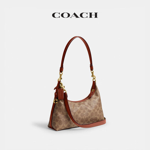 COACH Gift New Women's Classic Logo JULIET No. 25 Shoulder Bag Crossbody Bag Presbyopia Women's Bag B4/Brown Caramel Color