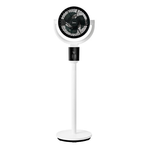 Midea air circulation fan shaking head electric fan household floor fan desktop small fan 3D swing head table fan ventilation fan light sound energy-saving dormitory fan national subsidy negative ion purification AI voice control GAI24JK