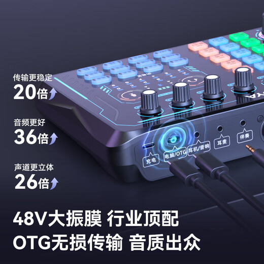 BOYA Boya S80 sound card singing live broadcast equipment complete set of mobile phone computer karaoke recording set microphone sound card + gold condenser microphone set cantilever style