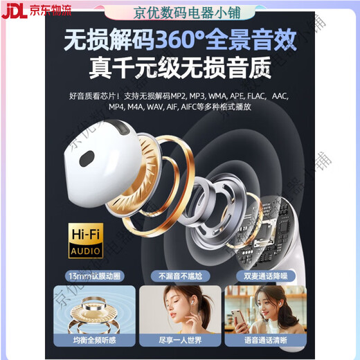 
QTZMP3 Walkman card plug-in Bluetooth headset in-ear student player integrated with memory Ceramic white丨MP3 Bluetooth dual mode [64G memory card reader O memory-free x official standard configuration