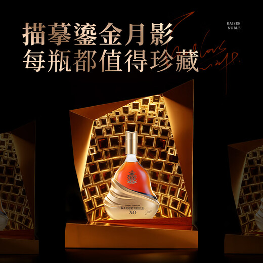 凯萨贵族KAISERNOBLE白兰地xo洋酒法国进口45度名酒烈酒700ml 【轩玛仕】礼盒送礼 送酒杯 700mL 2瓶 （性价比）