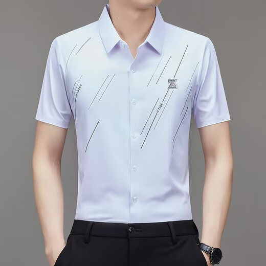 Camisa de manga corta de lujo de alta gama AEMAPE AEMAPE AMAMENTO MODER SUMERA NUEVA FALLA ANTIA FRACHA FRACHA ANTIA Y NARNES 9901 Azul claro [100%] L 170115-135Jin [Jin equivale a 0.5 kg] desgaste