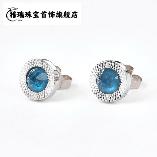 Hunter topaz earrings s925 sterling silver black agate trendy men's single hip-hop handsome earrings earrings black agate earrings single