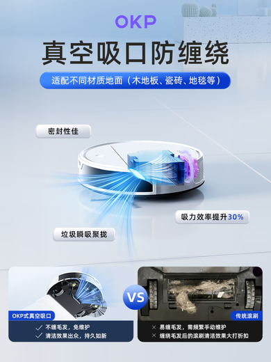 OKPOKP K5Ultra/K5Pro扫地机器人扫拖地吸三合一体机器人 旗舰版[首款激光导航]适用「复杂