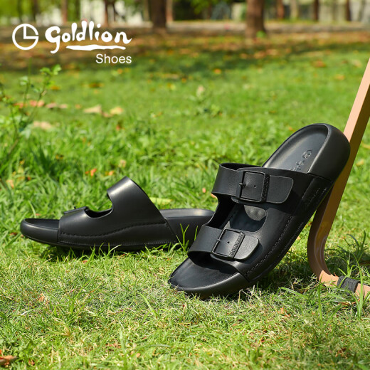 Goldlion Herrenschuhe 2025 neue Sommersandalen für den Outdoor -Kleidung für Herren trendige Gelegenheitsschuppen G596520055AAF Black 39