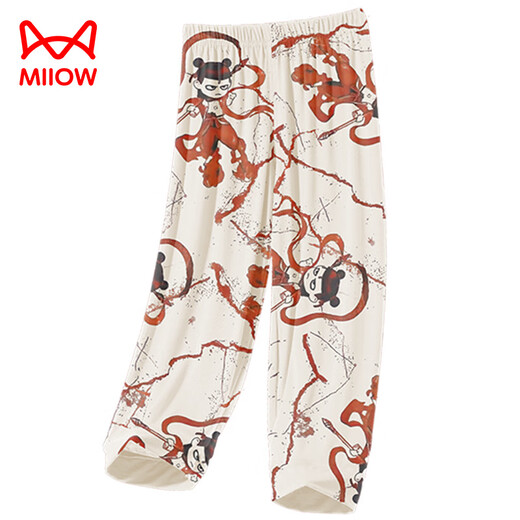 Catman (Miiow) Kinderpyjamas kleiner Junge modal dünner Sommerjunge mittelgroße Kinder Drei-teilige Heimkleidung Nezha Frühling und Sommer 1m-ST-12353 M 8 Größe (100-110) C.