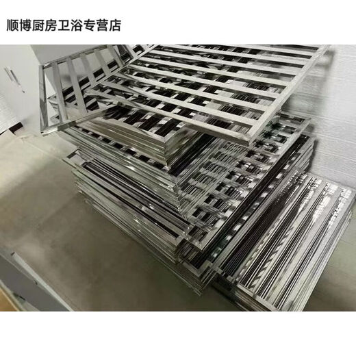 温诗欧冰箱分隔板冰箱不锈钢隔板冷藏柜置物架货柜篦子货架方形蒸柜蒸架 16853cm加厚8个卡扣