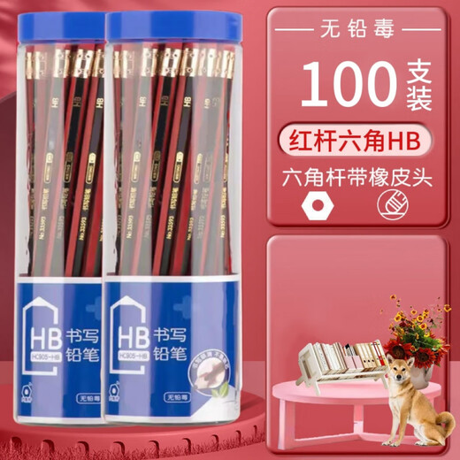 派钦园一二年级绘图无铅毒铅笔儿童小学生书写考试用HB铅笔 【HB铅笔】书写考试  LZXCV12357 100支+送削笔机1个