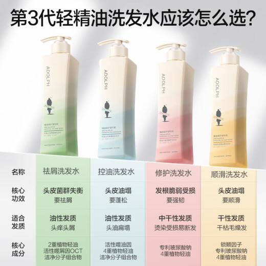 阿道夫祛屑舒爽洗发水420ml 去屑控油 精油香氛洗发露