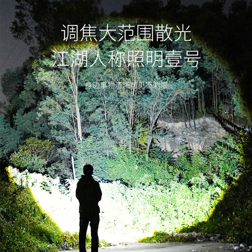 微笑鲨 强光手电筒充电超长续航双光源户外远射超亮便携家用露营手电筒 9856L极亮/变焦/COB泛光/待985H