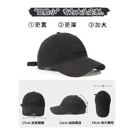 目丸棒球帽男2025新款复古水洗磨毛防晒鸭舌帽韩版百搭大头围帽子男潮 1#深灰色