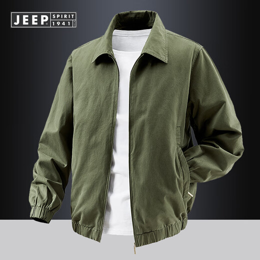 JEEP SPIRIT Jeep 2025 new executive jacket men's spring and autumn loose lapel pure cotton government and enterprise department men's jacket men's dark blue XL