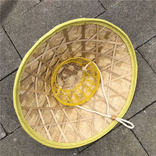 Bamboo hat men's big brim sun hat rainproof hat raincloth pattern large brim rain hat size 42CM 42cm or so