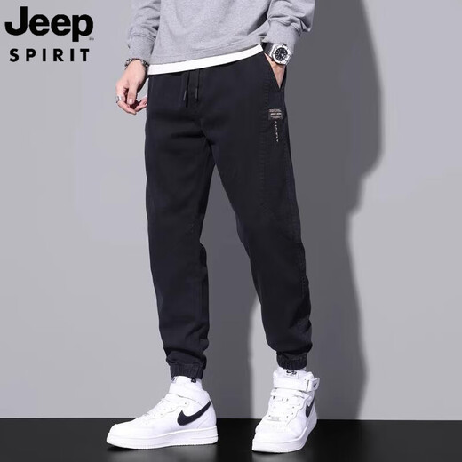 Jeep spirit jeep américain jeans de travail hommes 2025 été en vrac tie harun pantalon occasionnel hommes printemps et été 9859 gris m