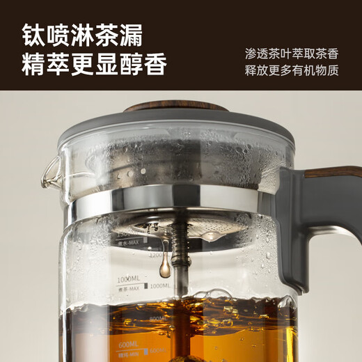 GREENIS health pot, pure titanium teapot, tangerine peel teapot, household stew pot, floral teapot, kettle insulation, fully automatic constant temperature electric kettle, electric stew pot, decoction, spray teapot (straight tube + spray double tea drain) 1.3L