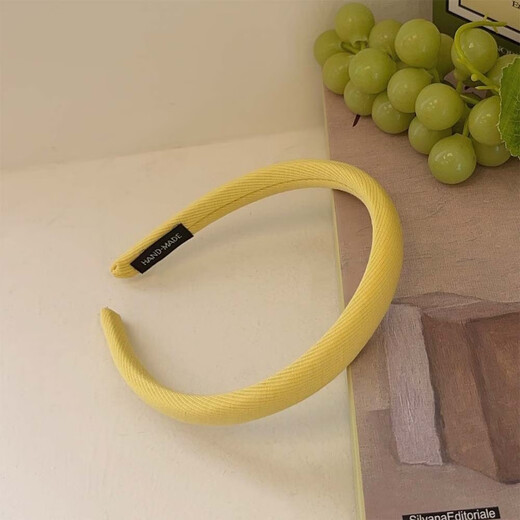 SNQP children's headband does not tie the head, girl's headband, cute hairpin, little girl's face-washing non-slip fabric hair binding hair accessory, Gao Luding yellow headband 1 piece
