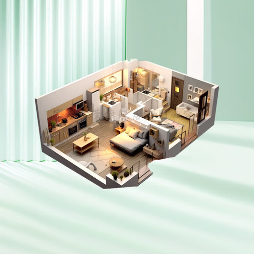 Decoration design renderings, indoor home decoration drawings, production of house drawings, whole house drawings, Kujiale painting design, consult customer service before placing an order (photographed directly without design)