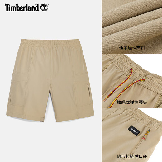 Timberland official men's quick-drying shorts summer new outdoor sports and leisure breathable A677F A677FDH4/Licorice Yellow L