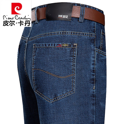 Pierre Cardin Brand Summer Thin Men's Xinjiang Cotton Jeans Straight Stretch Pantals Men Men d'âge moyen à taille haute pantalon 3890 Modèles Modèles Bleu Moyenne Summer Fends Domestic Sales Exportation vers les ventes domestiques 29 tailles Circonférence 2 pieds 2 Exportation de marque de vente domestique vers les ventes intérieures