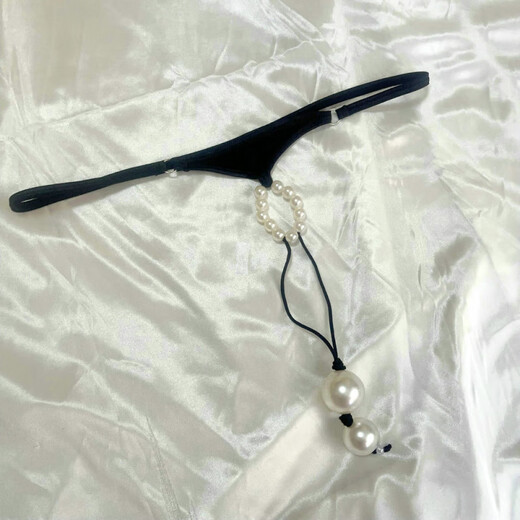 Xinyoujie Men's Pearl Massage Underwear Two-Wear Leaky PP Thong One Size 2528 Feet Waist SSS Black Does Not Include Back Court Beads