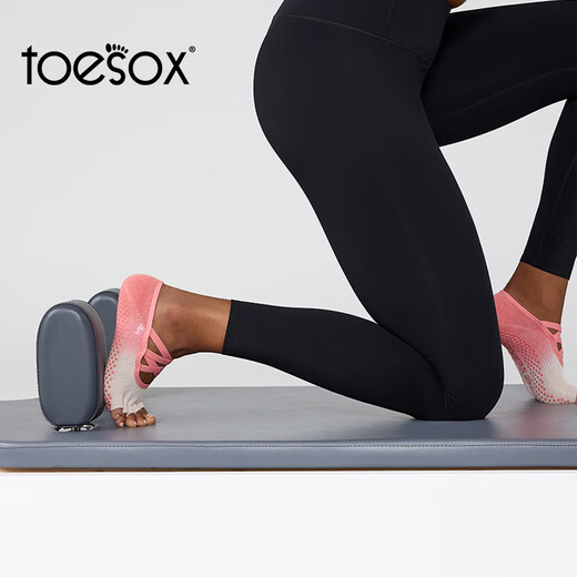 Toesox yoga socks five-toe socks Pilates dance non-slip particle elastic sports socks black S (size 34~38)