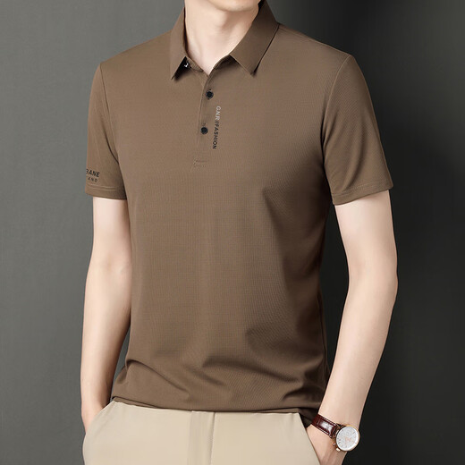 皮尔卡丹（pierre cardin）短袖T恤男2025夏季新款冰丝polo领商务休闲纯色半袖衫父亲节礼物 JS-677天蓝色 4XL